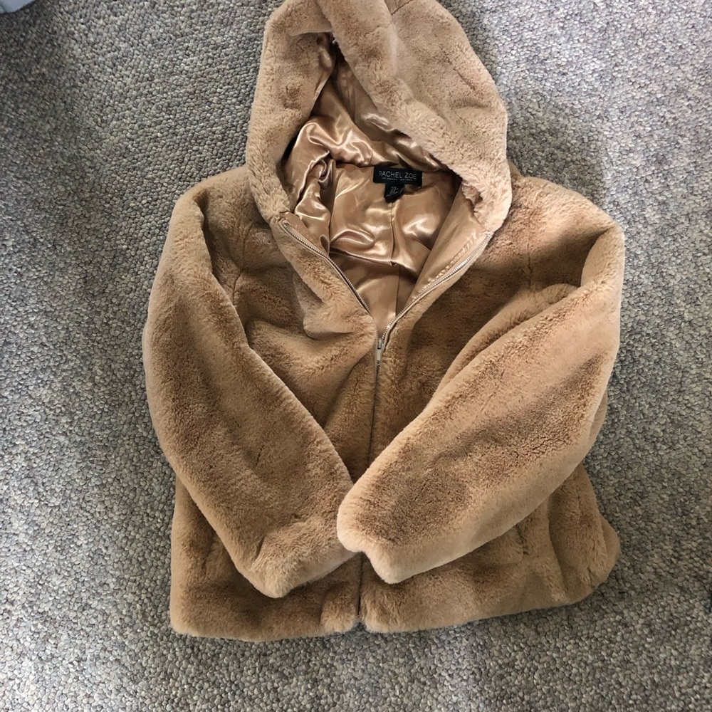 Rachel Zoe Satin Finish Jacket in Tan